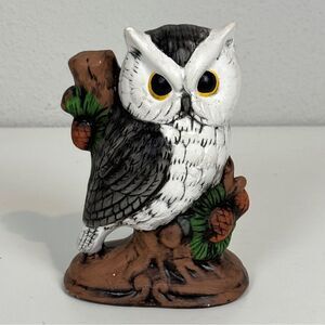 Vintage Hand-painted Ceramic Owl Figurine